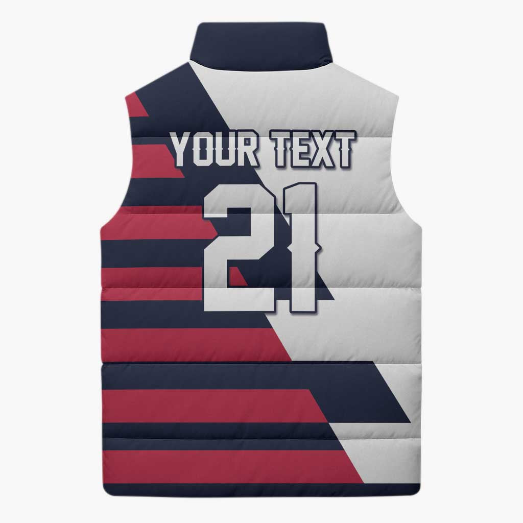 Custom World Soccer United States 2026 Sleeveless Puffer Jacket Simple Stars and Stripes - Wonder Print Shop