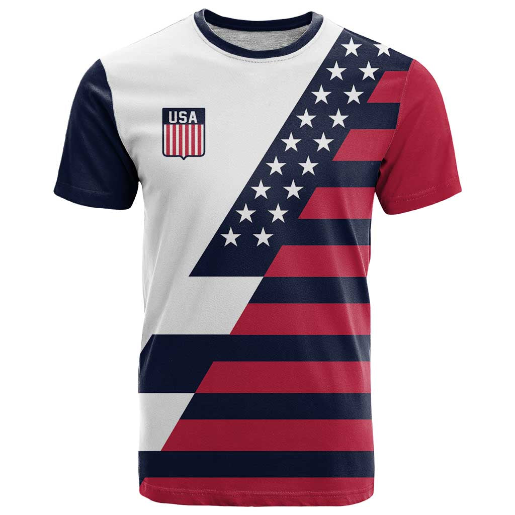 Custom World Soccer United States 2026 T Shirt Simple Stars and Stripes - Wonder Print Shop