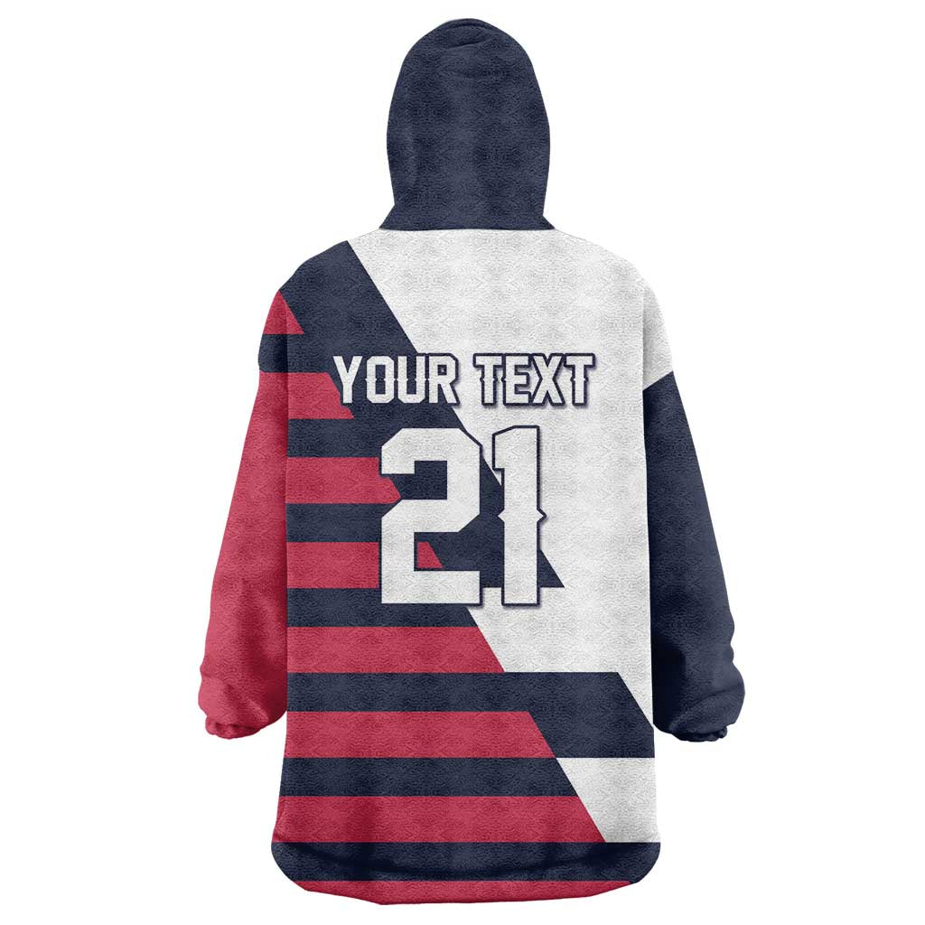 Custom World Soccer United States 2026 Wearable Blanket Hoodie Simple Stars and Stripes - Wonder Print Shop