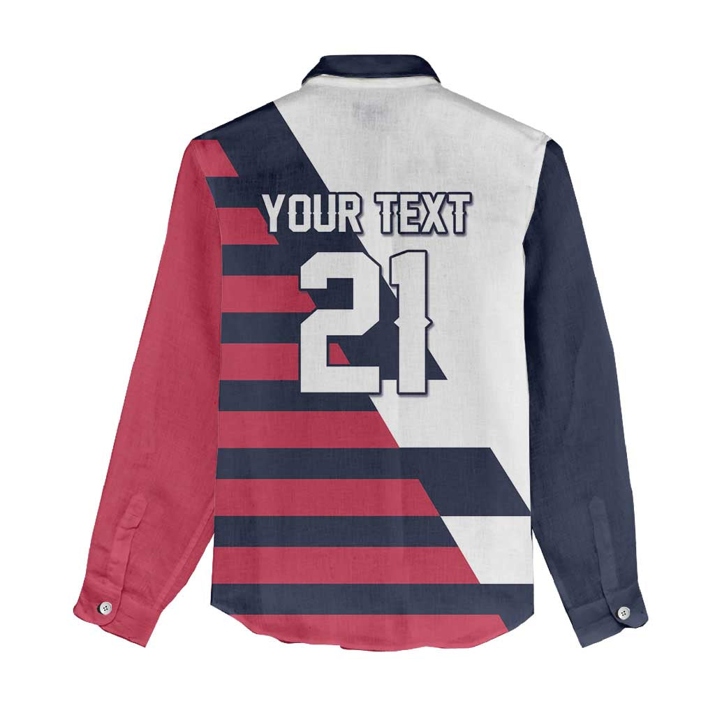Custom World Soccer United States 2026 Women Casual Shirt Simple Stars and Stripes - Wonder Print Shop