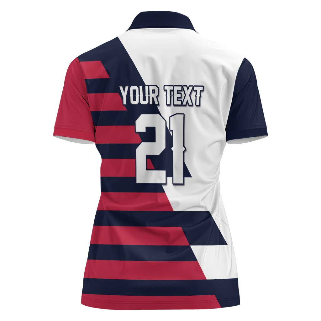 Custom World Soccer United States 2026 Women Polo Shirt Simple Stars and Stripes - Wonder Print Shop