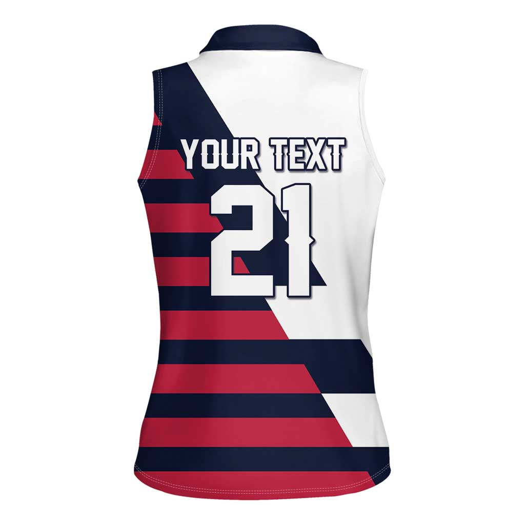 Custom World Soccer United States 2026 Women Sleeveless Polo Shirt Simple Stars and Stripes - Wonder Print Shop