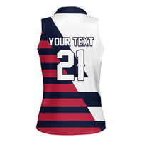 Custom World Soccer United States 2026 Women Sleeveless Polo Shirt Simple Stars and Stripes - Wonder Print Shop