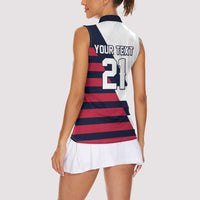 Custom World Soccer United States 2026 Women Sleeveless Polo Shirt Simple Stars and Stripes - Wonder Print Shop