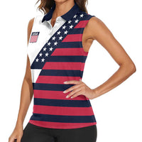 Custom World Soccer United States 2026 Women Sleeveless Polo Shirt Simple Stars and Stripes - Wonder Print Shop