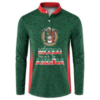 Custom Mexico Football Dream 2026 Button Sweatshirt Aztec Take Me To America