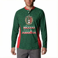 Custom Mexico Football Dream 2026 Button Sweatshirt Aztec Take Me To America