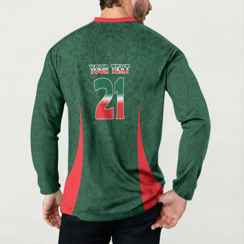 Custom Mexico Football Dream 2026 Button Sweatshirt Aztec Take Me To America