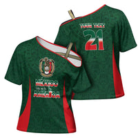 Custom Mexico Football Dream 2026 Cross Shoulder Shirt Aztec Take Me To America