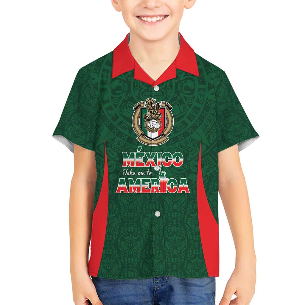 Custom Mexico Football Dream 2026 Hawaiian Shirt Aztec Take Me To America