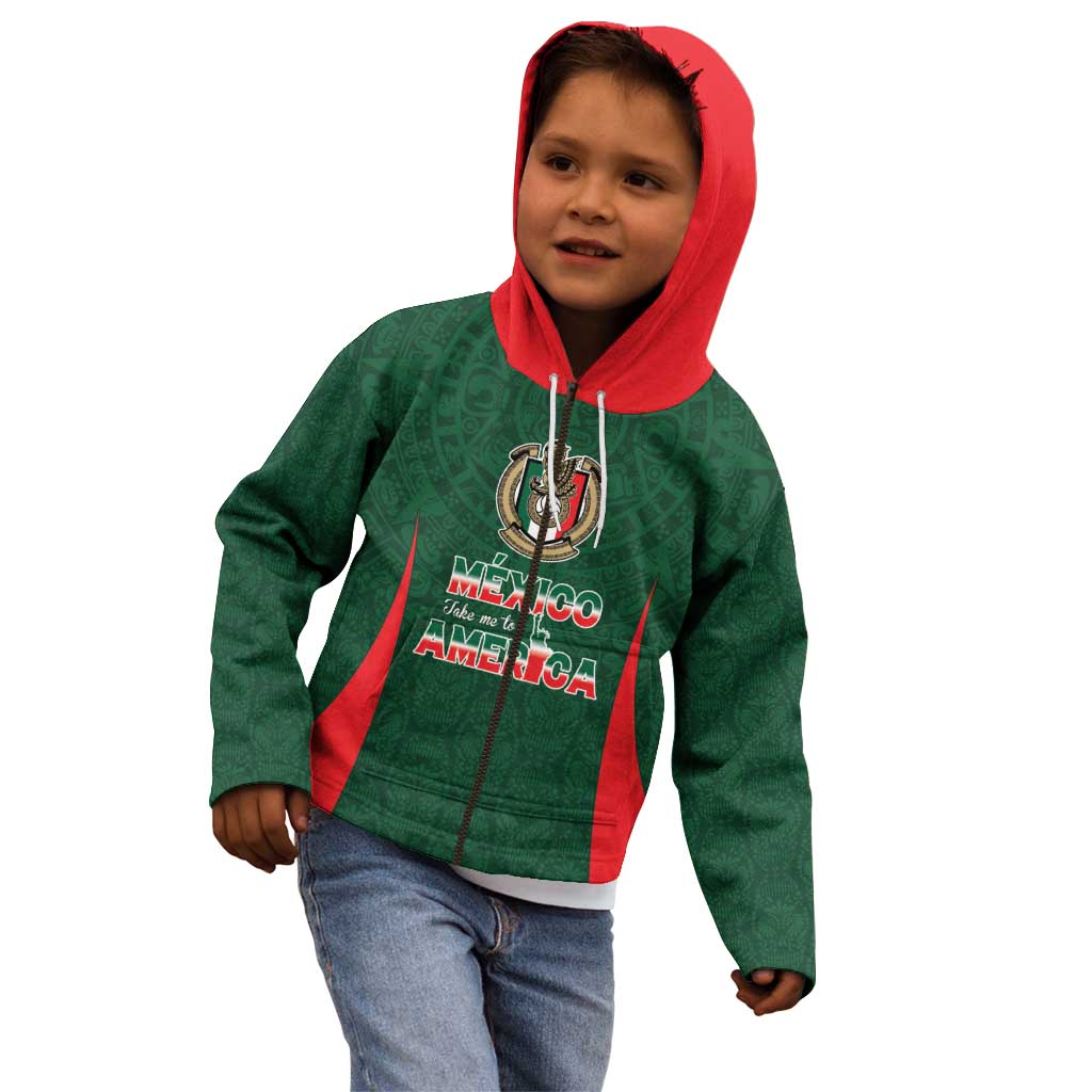 Custom Mexico Football Dream 2026 Kid Hoodie Aztec Take Me To America