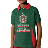 Custom Mexico Football Dream 2026 Kid Polo Shirt Aztec Take Me To America