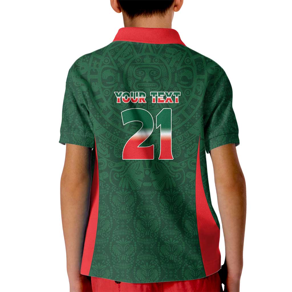 Custom Mexico Football Dream 2026 Kid Polo Shirt Aztec Take Me To America