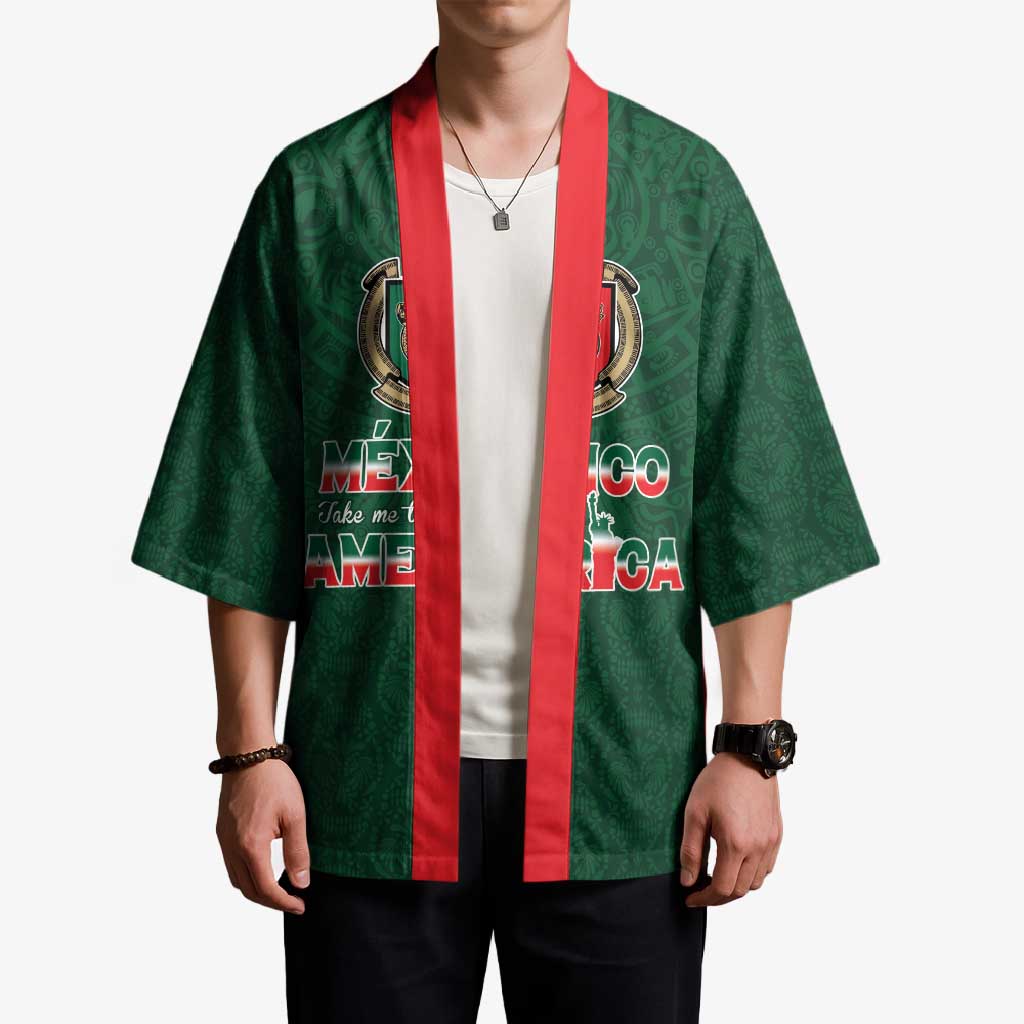 Custom Mexico Football Dream 2026 Kimono Aztec Take Me To America