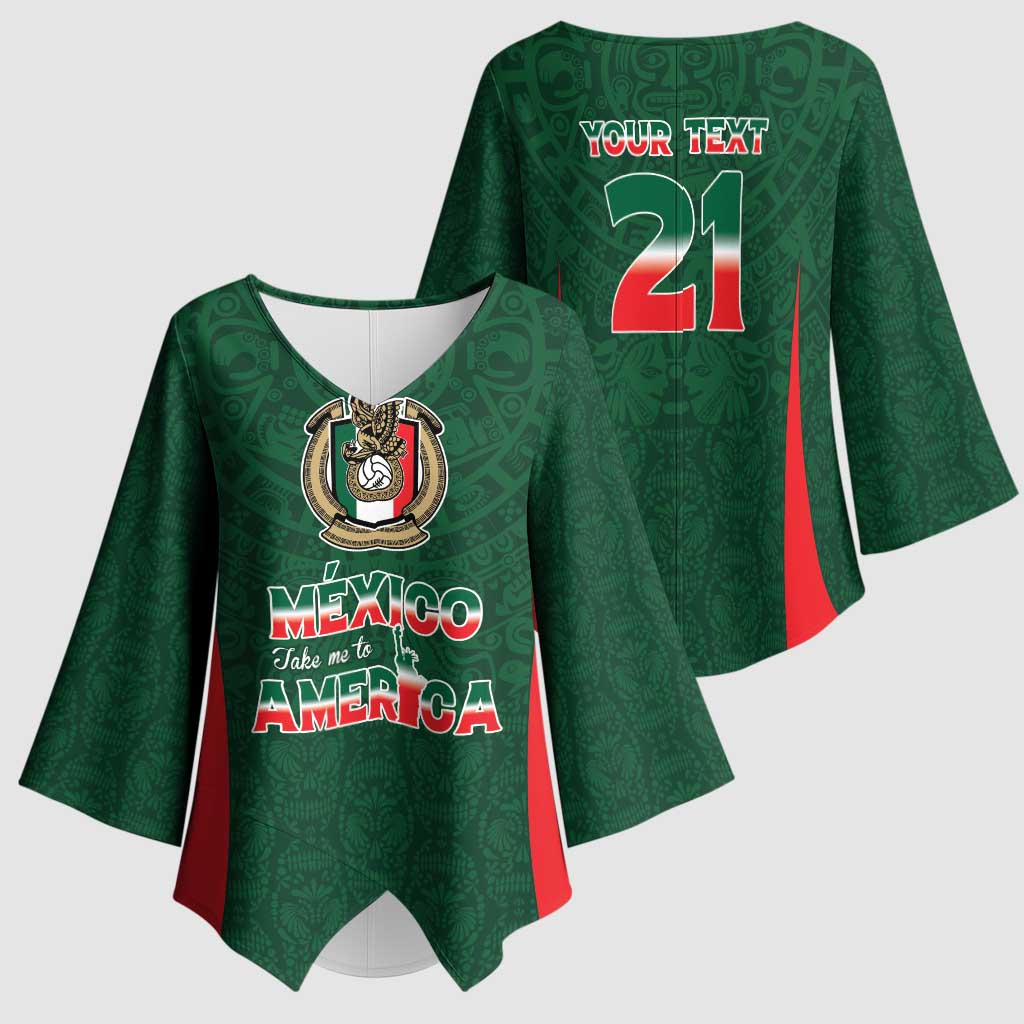 Custom Mexico Football Dream 2026 Kimono Sleeve Blouse Aztec Take Me To America
