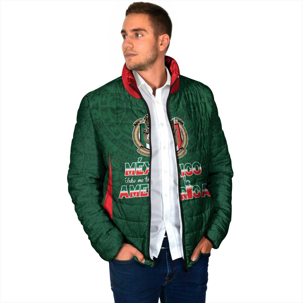 Custom Mexico Football Dream 2026 Padded Jacket Aztec Take Me To America