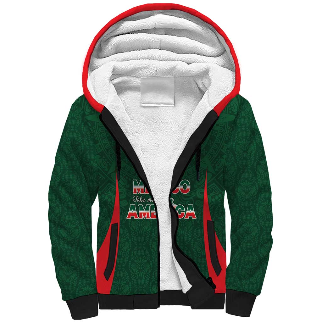 Custom Mexico Football Dream 2026 Sherpa Hoodie Aztec Take Me To America