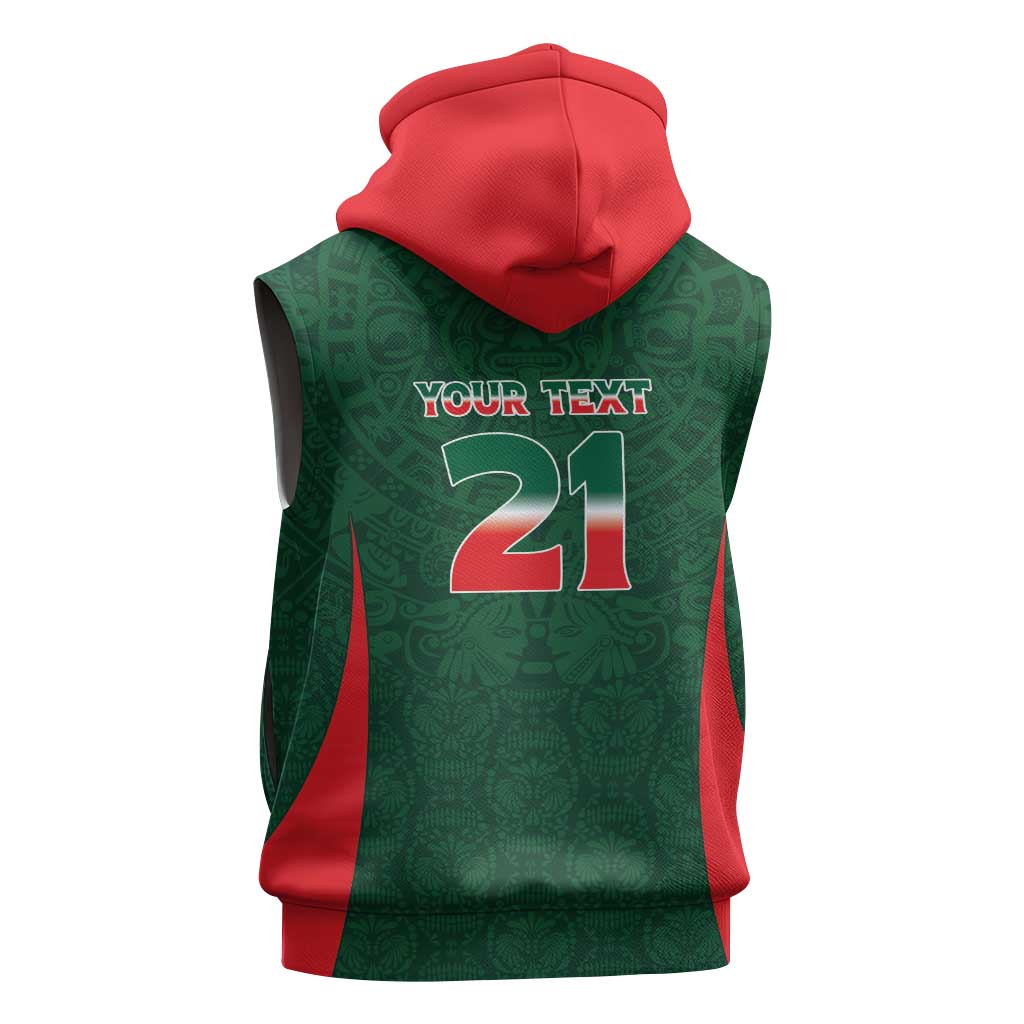 Custom Mexico Football Dream 2026 Sleeveless Zip Hoodie Aztec Take Me To America