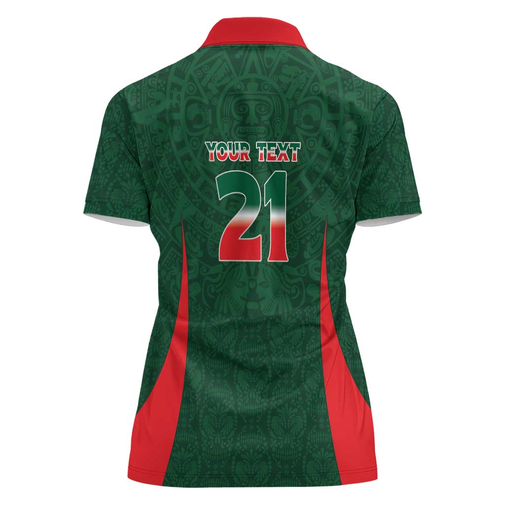 Custom Mexico Football Dream 2026 Women Polo Shirt Aztec Take Me To America
