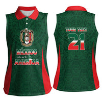 Custom Mexico Football Dream 2026 Women Sleeveless Polo Shirt Aztec Take Me To America