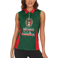 Custom Mexico Football Dream 2026 Women Sleeveless Polo Shirt Aztec Take Me To America