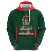 Custom Mexico Football Dream 2026 Zip Hoodie Aztec Take Me To America