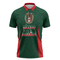 Custom Mexico Football Dream 2026 Zipper Polo Shirt Aztec Take Me To America