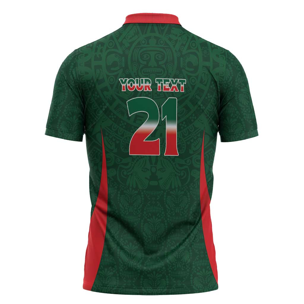 Custom Mexico Football Dream 2026 Zipper Polo Shirt Aztec Take Me To America