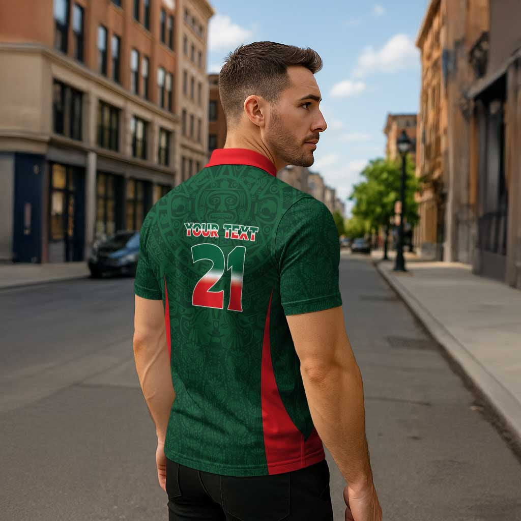 Custom Mexico Football Dream 2026 Zipper Polo Shirt Aztec Take Me To America