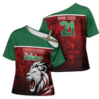 Custom Morocco Football Dream 2026 Cross Shoulder Shirt Atlas Lions Journey To America