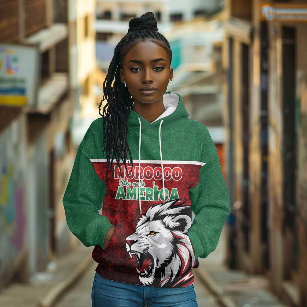 Custom Morocco Football Dream 2026 Hoodie Atlas Lions Journey To America