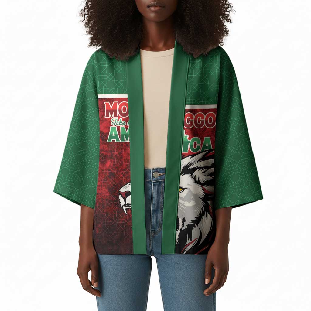 Custom Morocco Football Dream 2026 Kimono Atlas Lions Journey To America