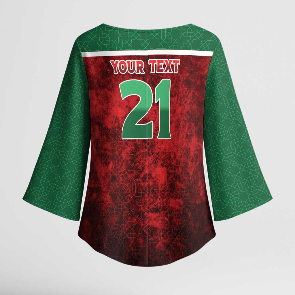 Custom Morocco Football Dream 2026 Kimono Sleeve Blouse Atlas Lions Journey To America