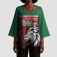 Custom Morocco Football Dream 2026 Kimono Sleeve Blouse Atlas Lions Journey To America