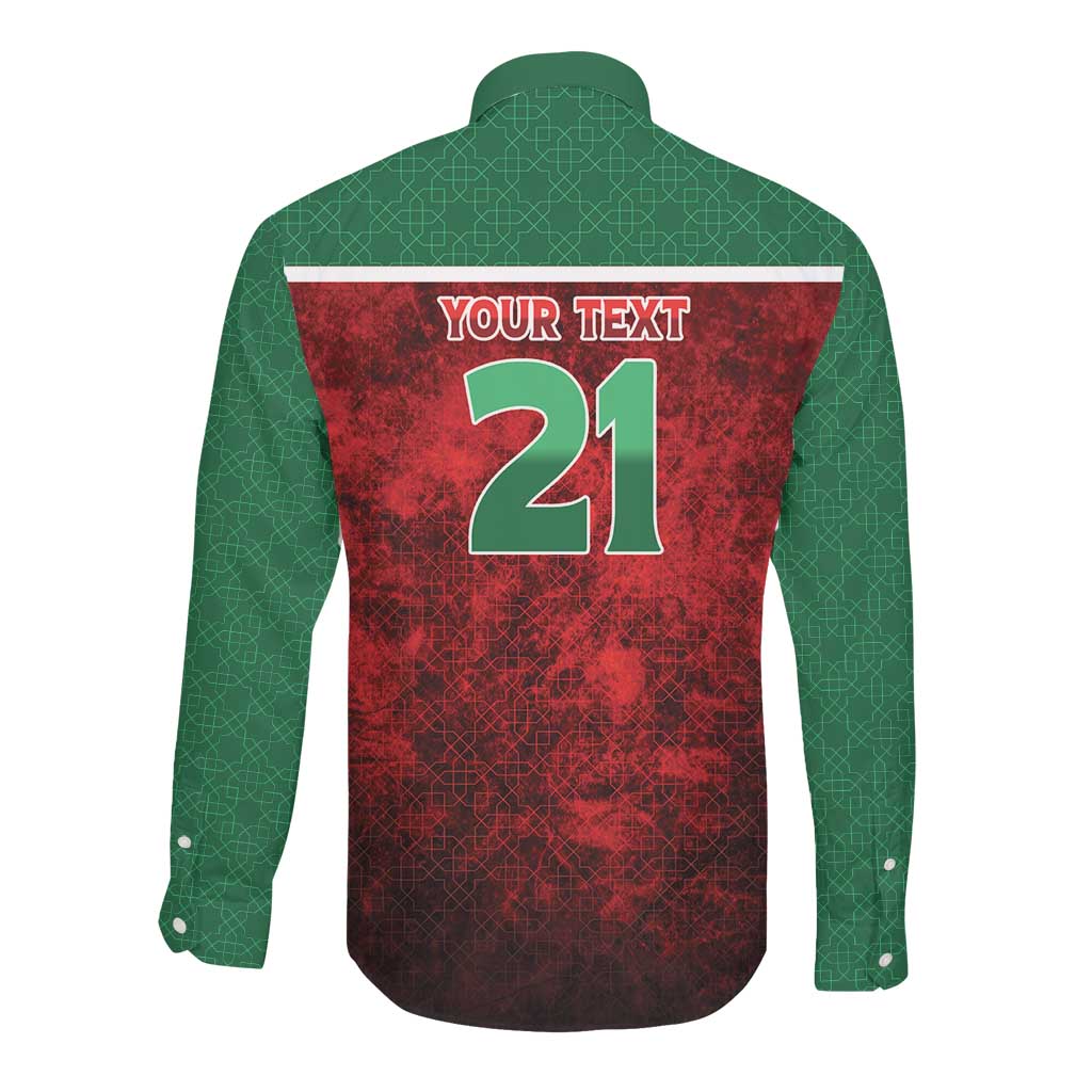 Custom Morocco Football Dream 2026 Long Sleeve Button Shirt Atlas Lions Journey To America