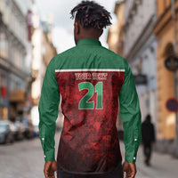 Custom Morocco Football Dream 2026 Long Sleeve Button Shirt Atlas Lions Journey To America