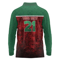 Custom Morocco Football Dream 2026 Long Sleeve Polo Shirt Atlas Lions Journey To America