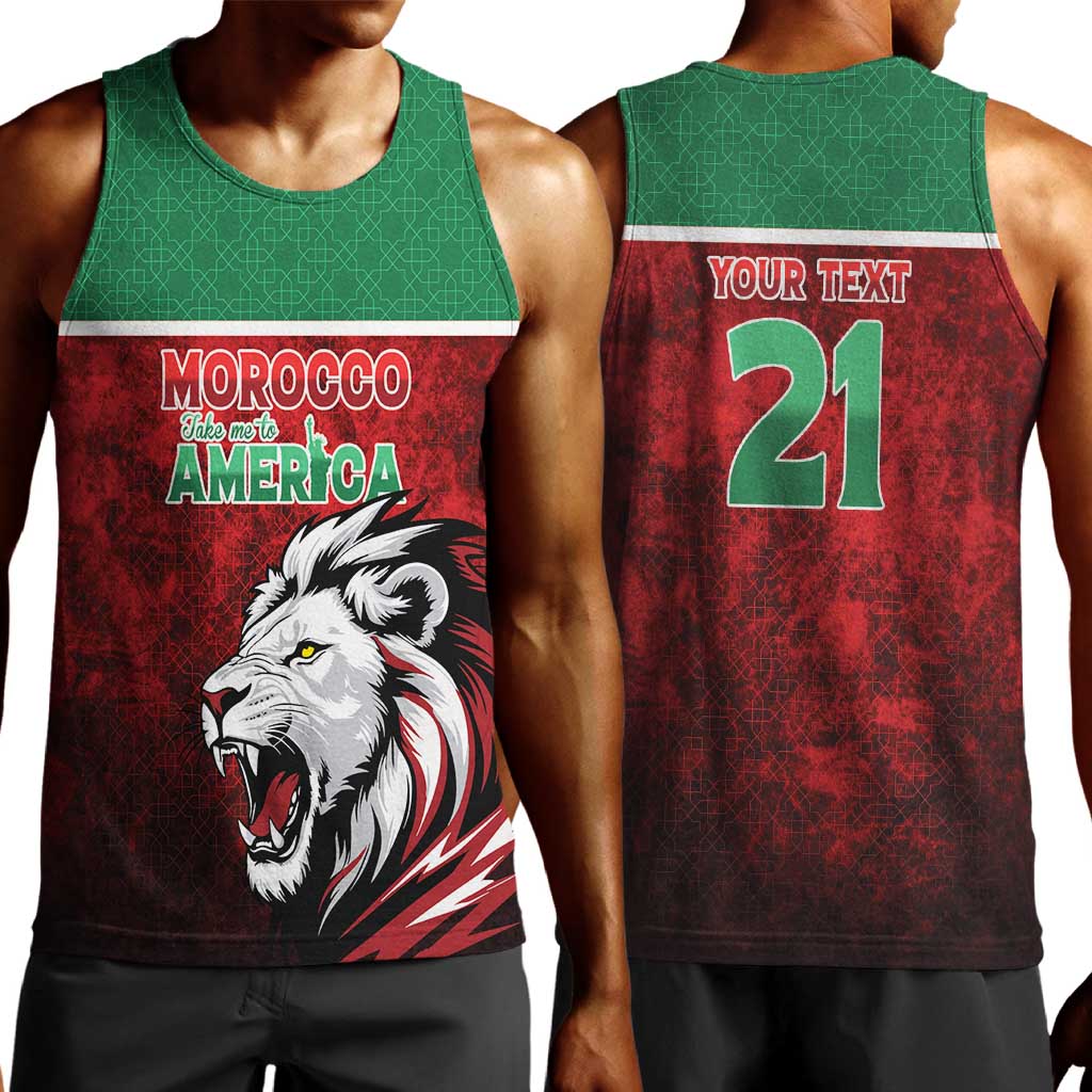 Custom Morocco Football Dream 2026 Men Tank Top Atlas Lions Journey To America