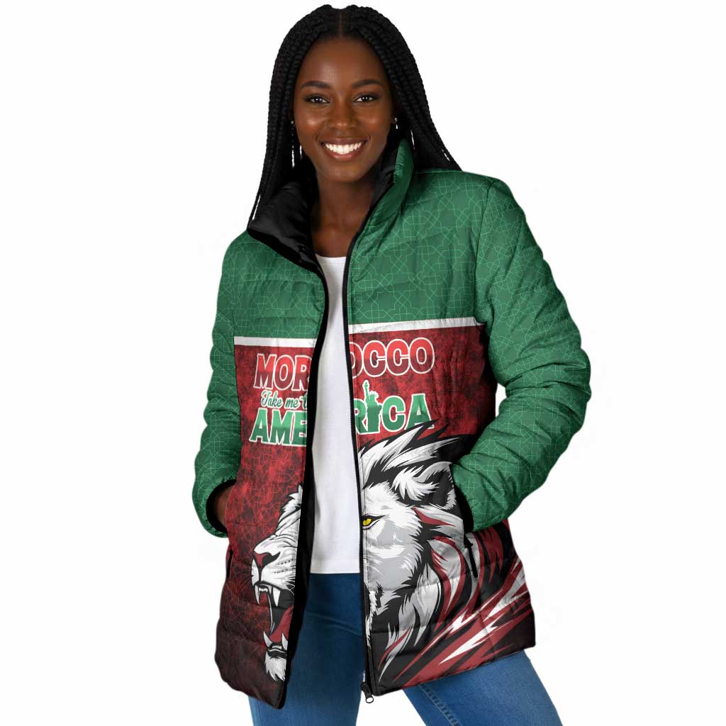 Custom Morocco Football Dream 2026 Padded Jacket Atlas Lions Journey To America