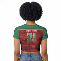 Custom Morocco Football Dream 2026 Raglan Cropped T shirt Atlas Lions Journey To America