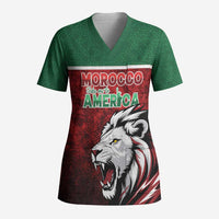 Custom Morocco Football Dream 2026 Scrub Top Atlas Lions Journey To America