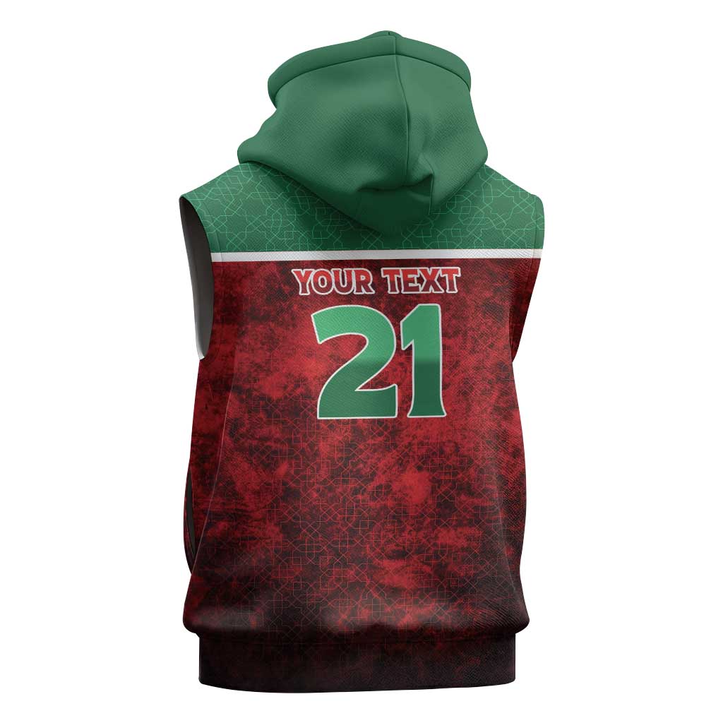 Custom Morocco Football Dream 2026 Sleeveless Hoodie Atlas Lions Journey To America