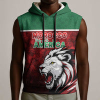 Custom Morocco Football Dream 2026 Sleeveless Hoodie Atlas Lions Journey To America