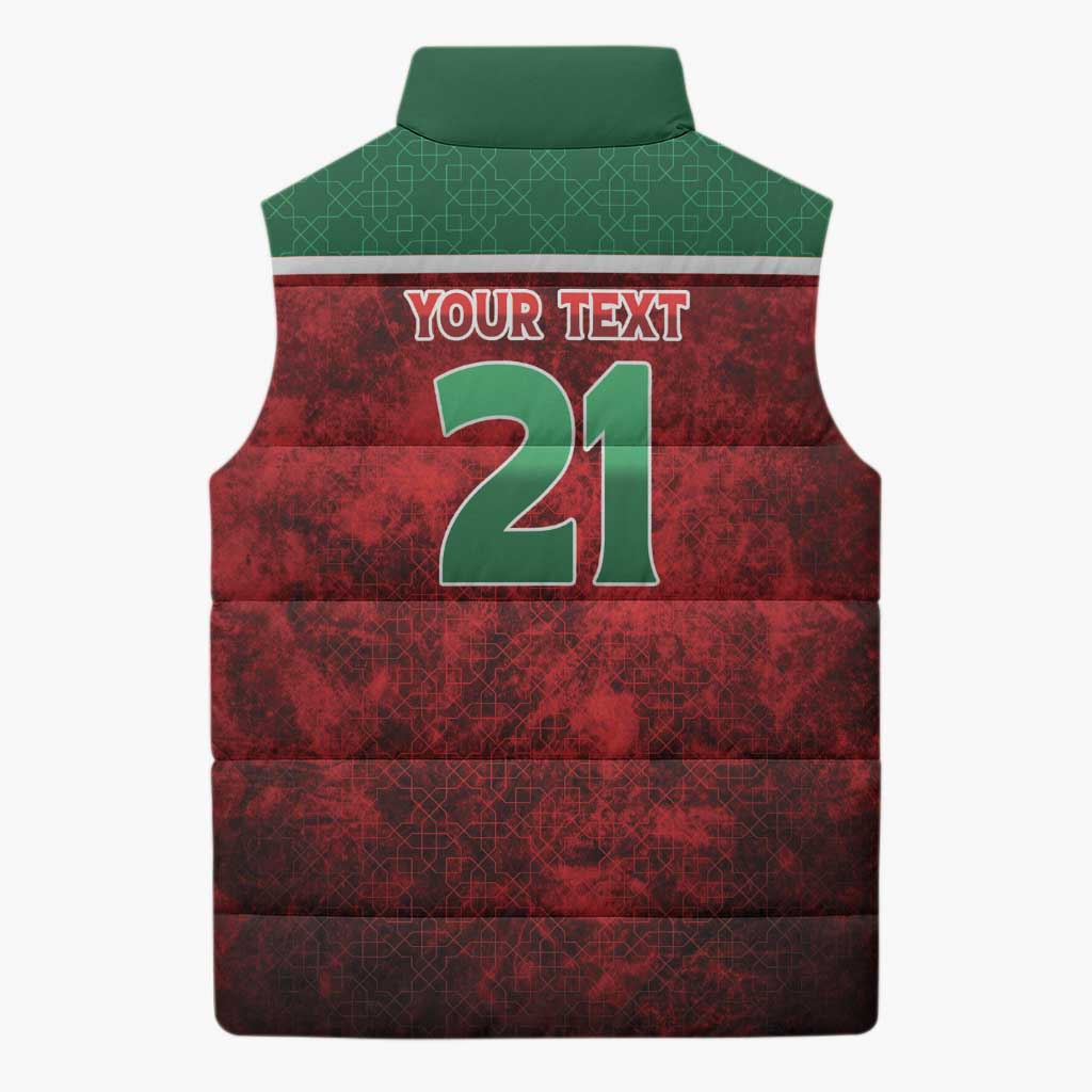 Custom Morocco Football Dream 2026 Sleeveless Puffer Jacket Atlas Lions Journey To America