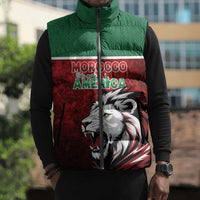 Custom Morocco Football Dream 2026 Sleeveless Puffer Jacket Atlas Lions Journey To America