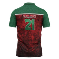 Custom Morocco Football Dream 2026 Zipper Polo Shirt Atlas Lions Journey To America