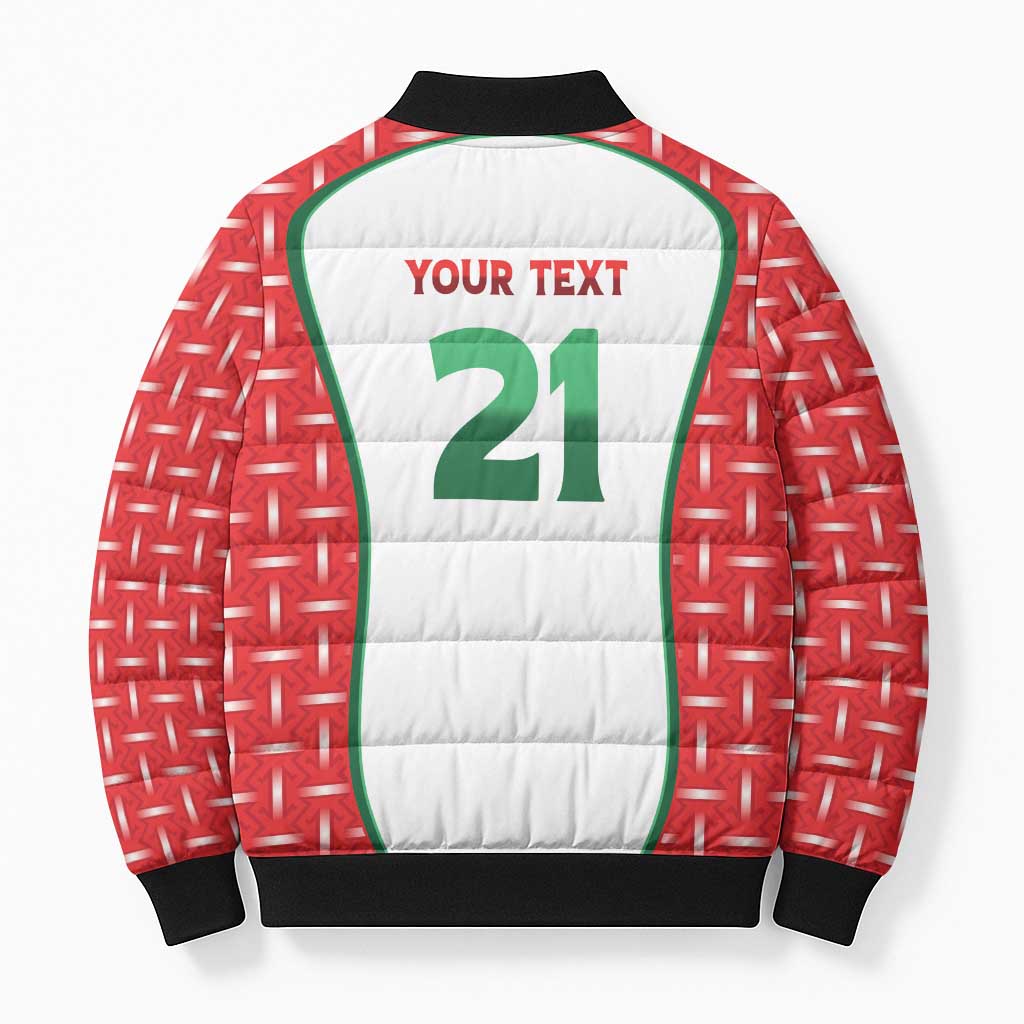 Custom Morocco Football Dream 2026 Bomber Puffer Jacket Take Me To America