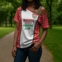 Custom Morocco Football Dream 2026 Cross Shoulder Shirt Take Me To America