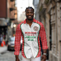 Custom Morocco Football Dream 2026 Long Sleeve Button Shirt Take Me To America