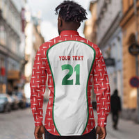 Custom Morocco Football Dream 2026 Long Sleeve Button Shirt Take Me To America